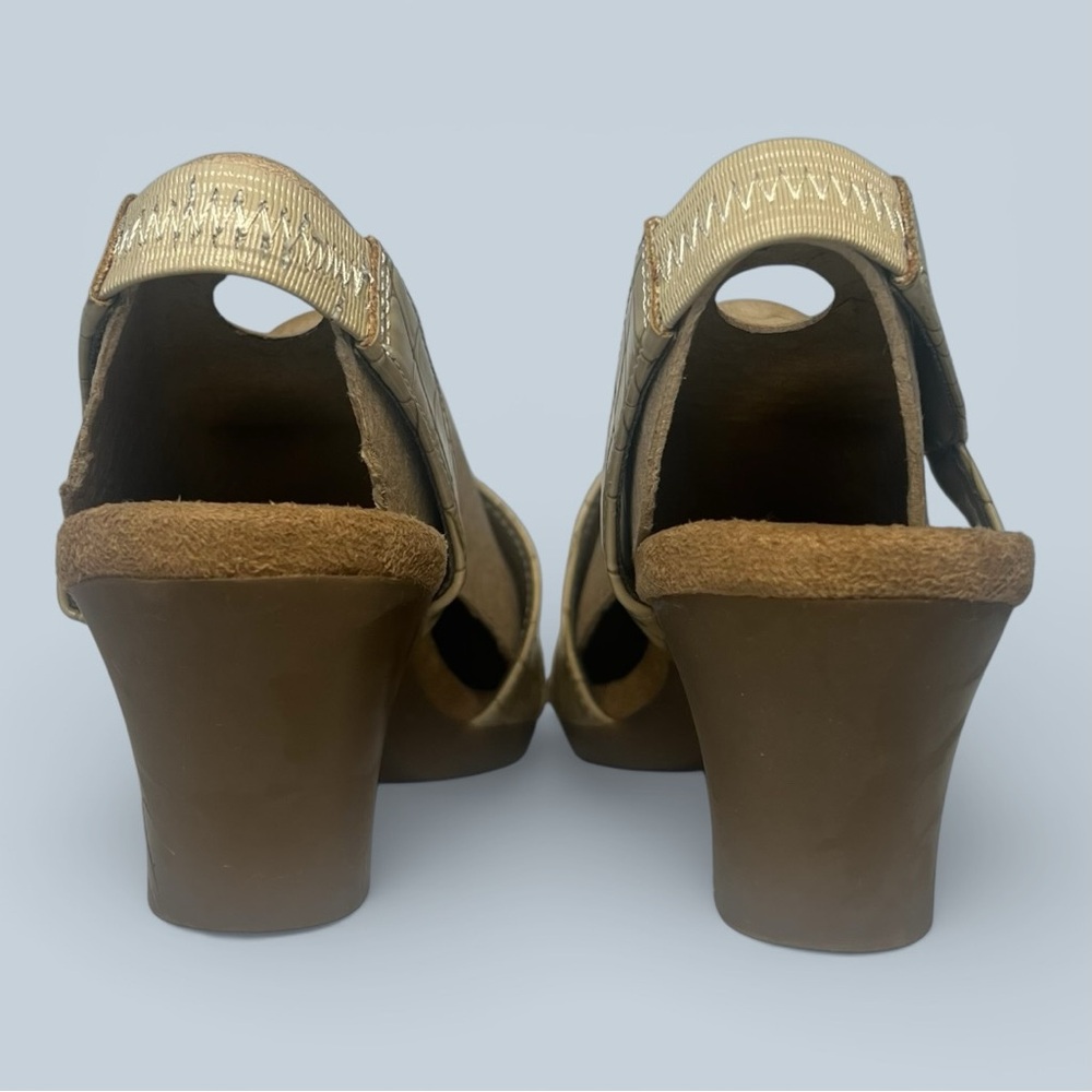 Aerosoles‎ Women's Sandals Brasserie Faux Croc Embossed Slingback Tan Sz 6.5 - Picture 10 of 13
